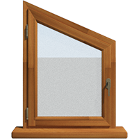 Деревянное окно – трапеция из лиственницы Модель 118 Клен